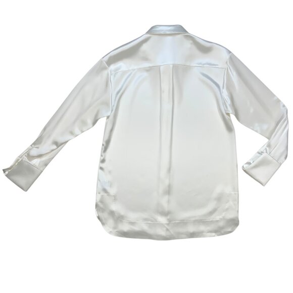 SER.O.YA Zucker Shirt Blouse XS Long Sleeve Button Front French Cuff Relaxed Fit - Picture 11 of 12